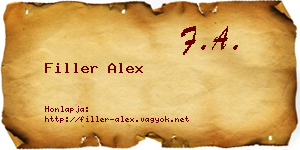 Filler Alex névjegykártya