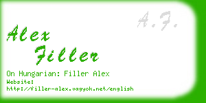 alex filler business card